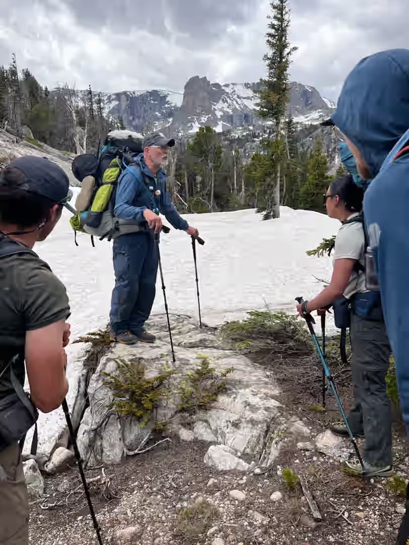 Paul and snow field crossing